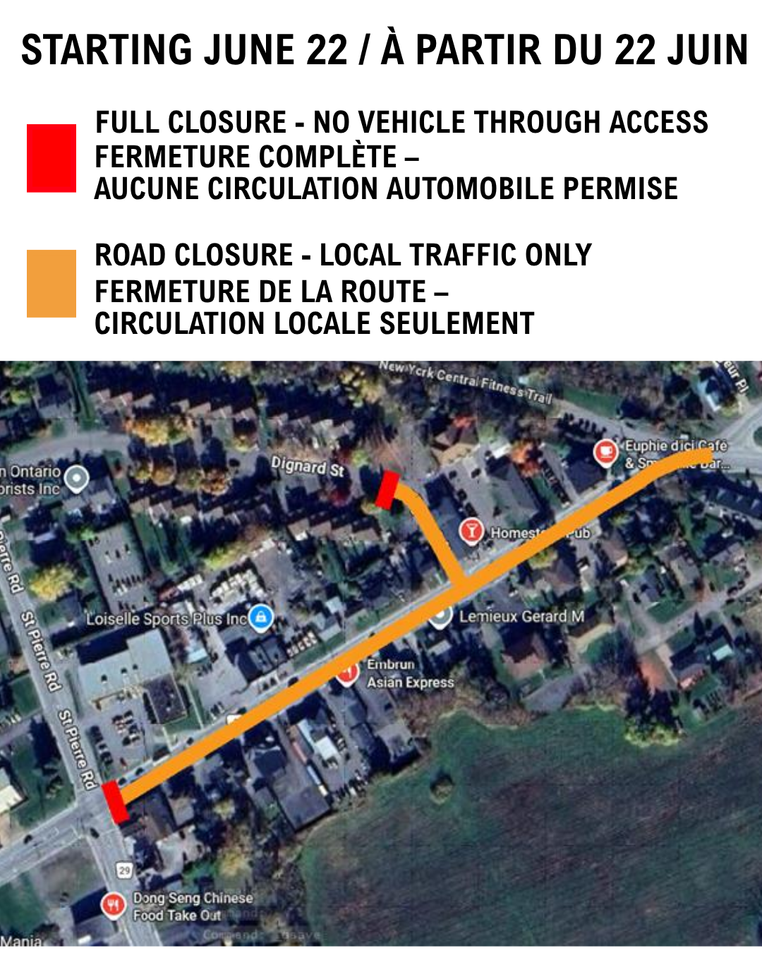 Road closure map