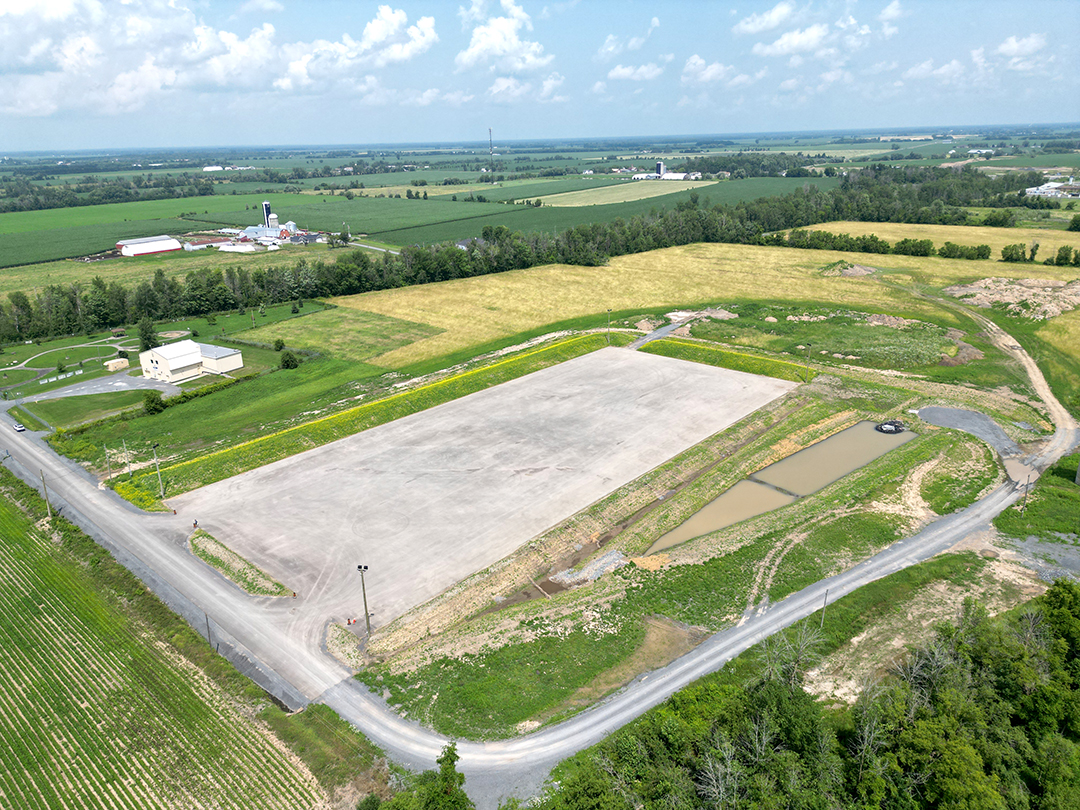 Aerial photo of snow disposal facility