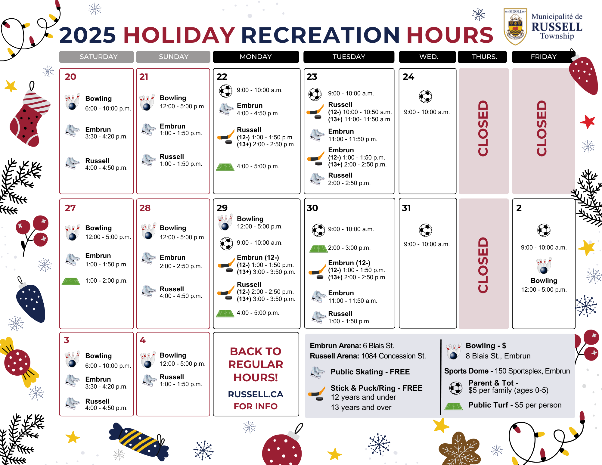 Recreation Calendar