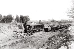 Steam shovel and railway cars in the quarry