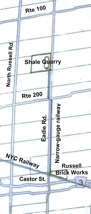 Map showing narrow-gauge railway