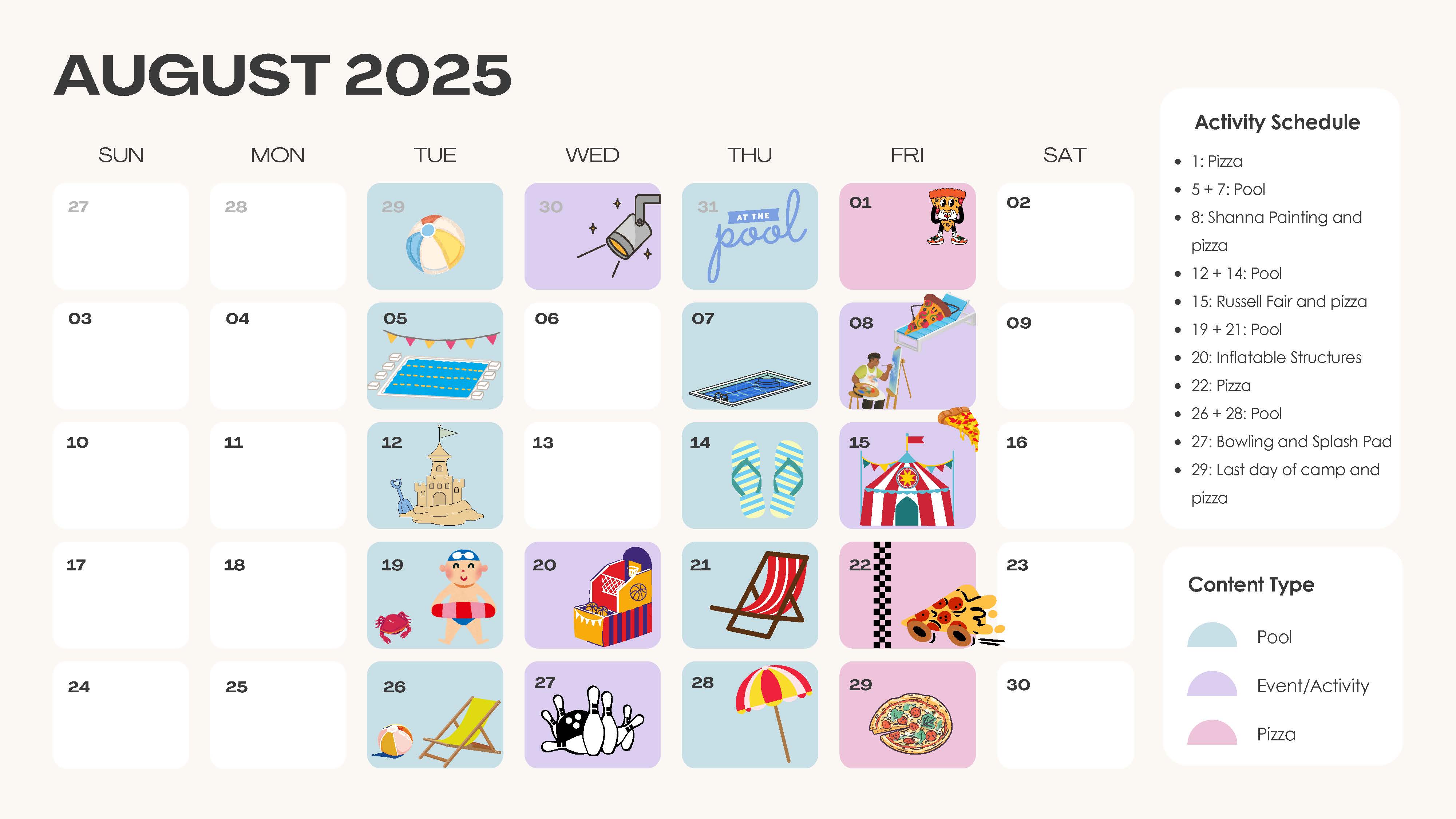 August Programming