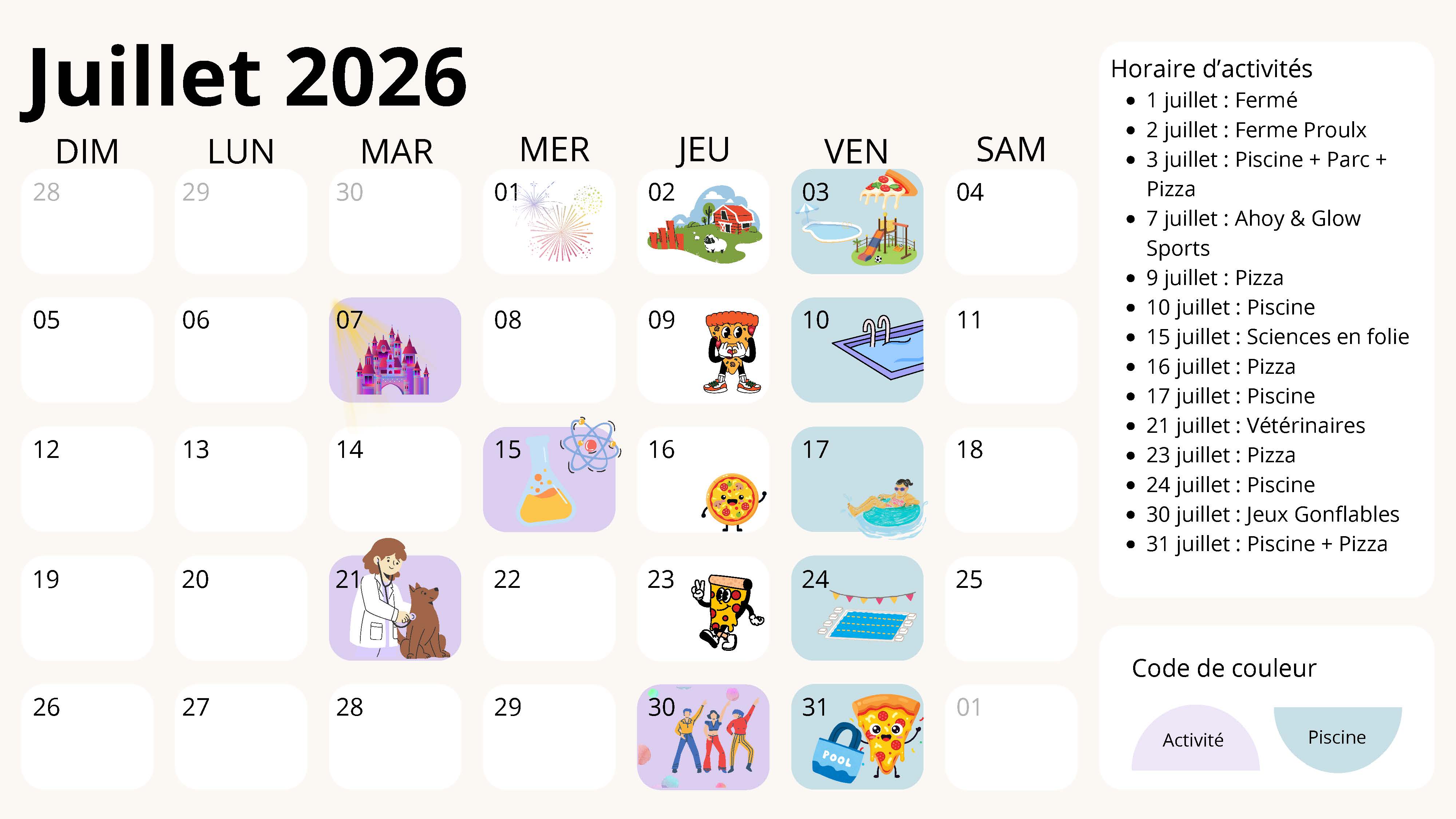Programmation de juillet Programmation de juillet