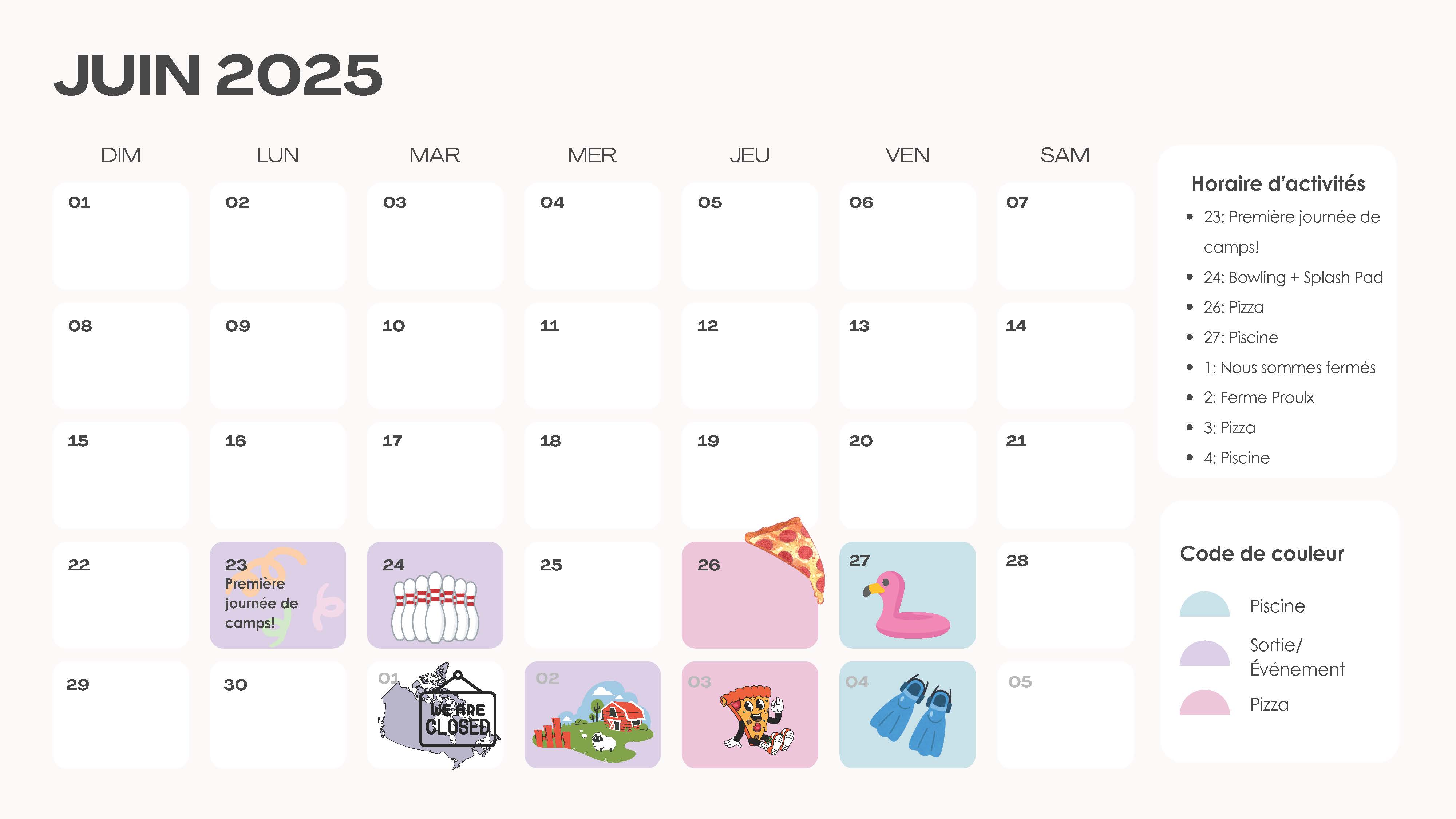 Programmation de juin