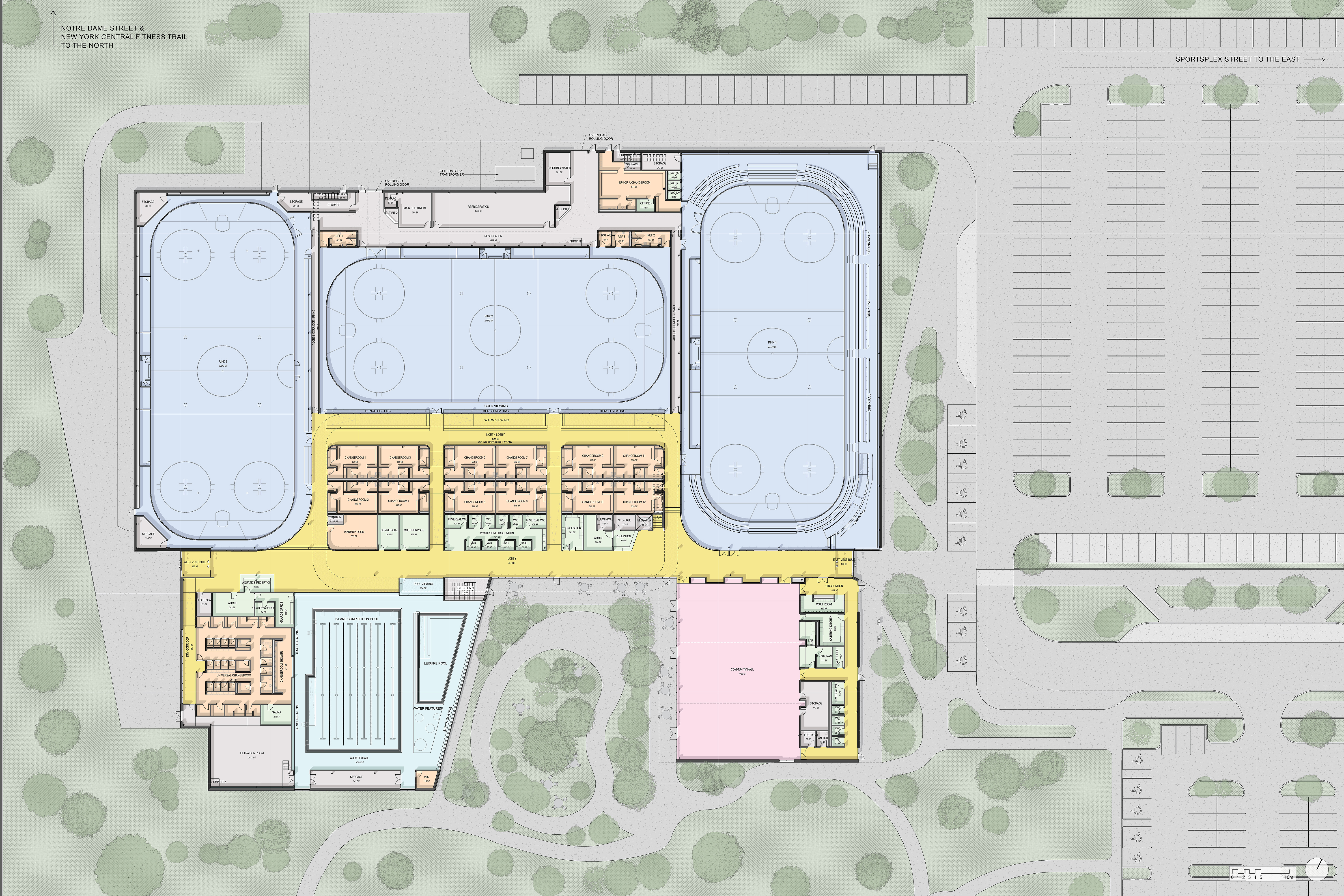 Plan conceptuel du complexe récréatif