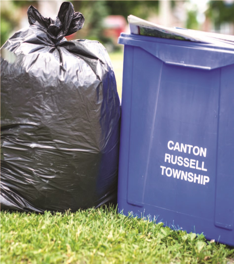 garbage bag and recycling bin