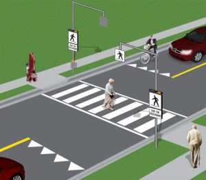 Illustration of a Type B Pedestrian Crossover