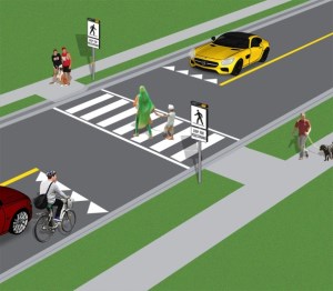 Illustration of a Type C Pedestrian Crossover
