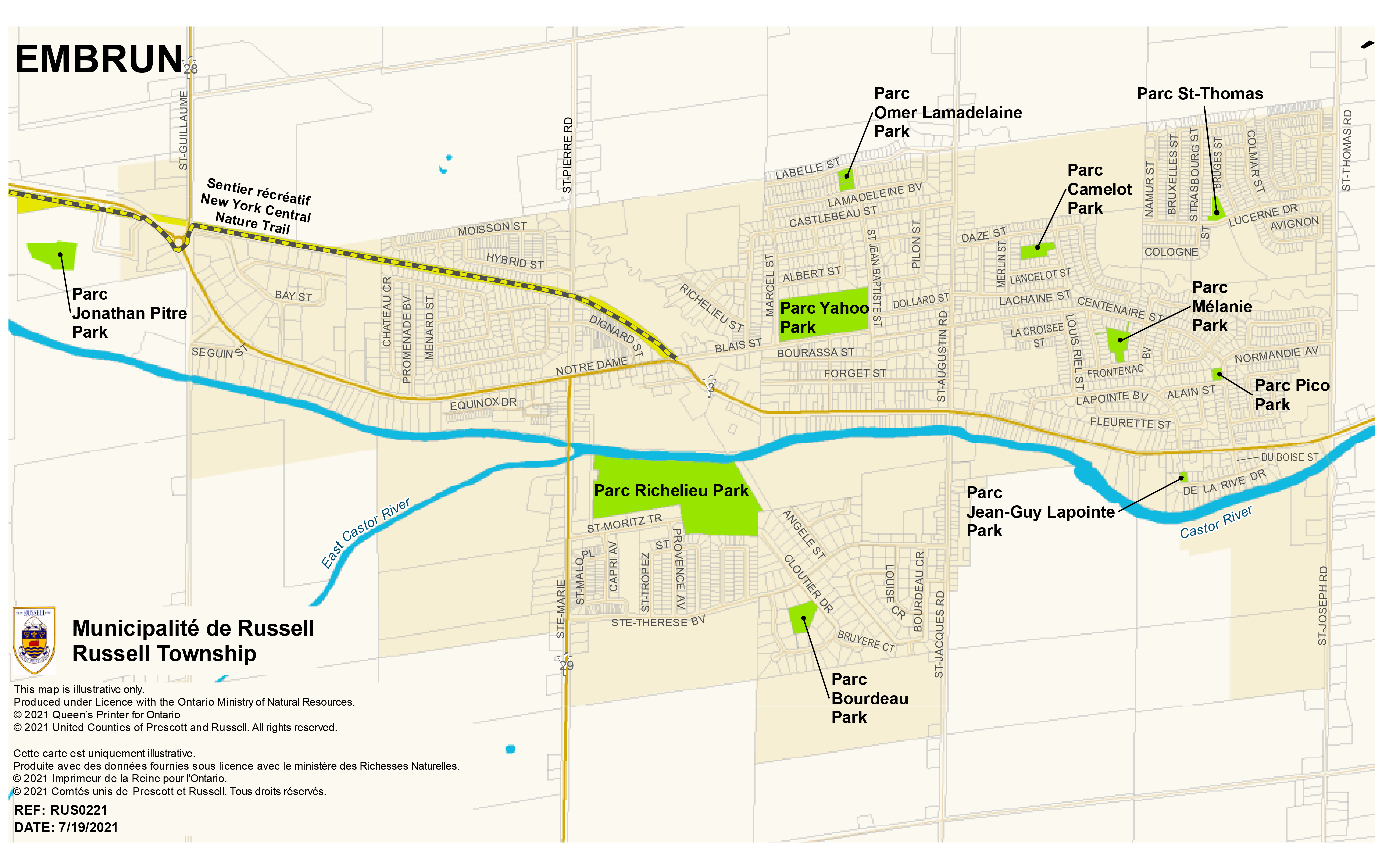 Map of Parks in Embrun