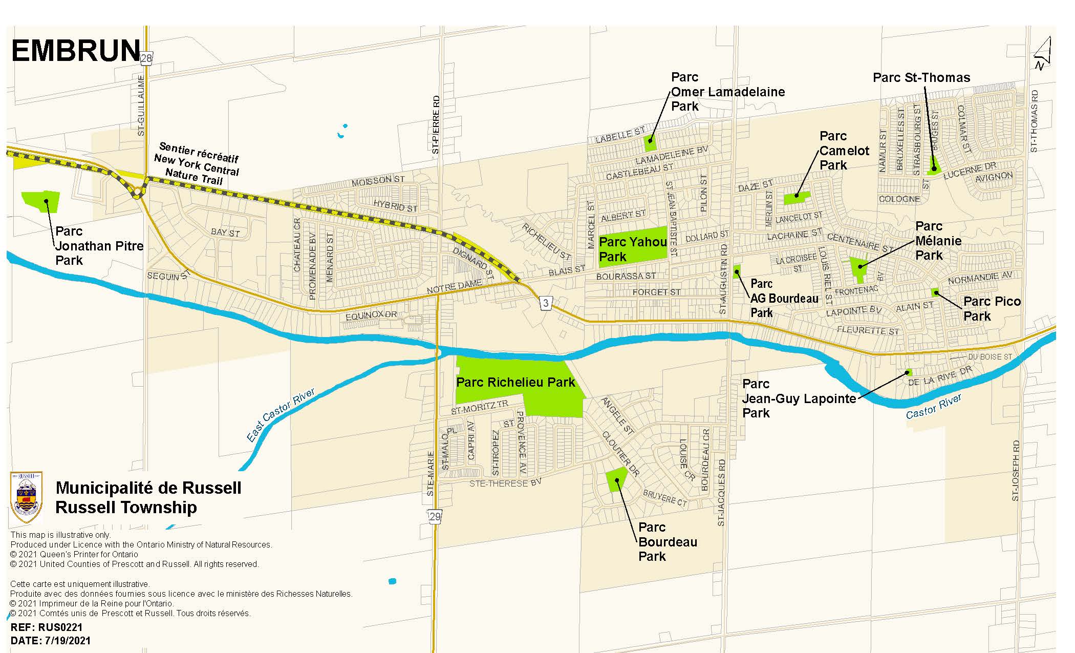 Carte des parcs à Embrun