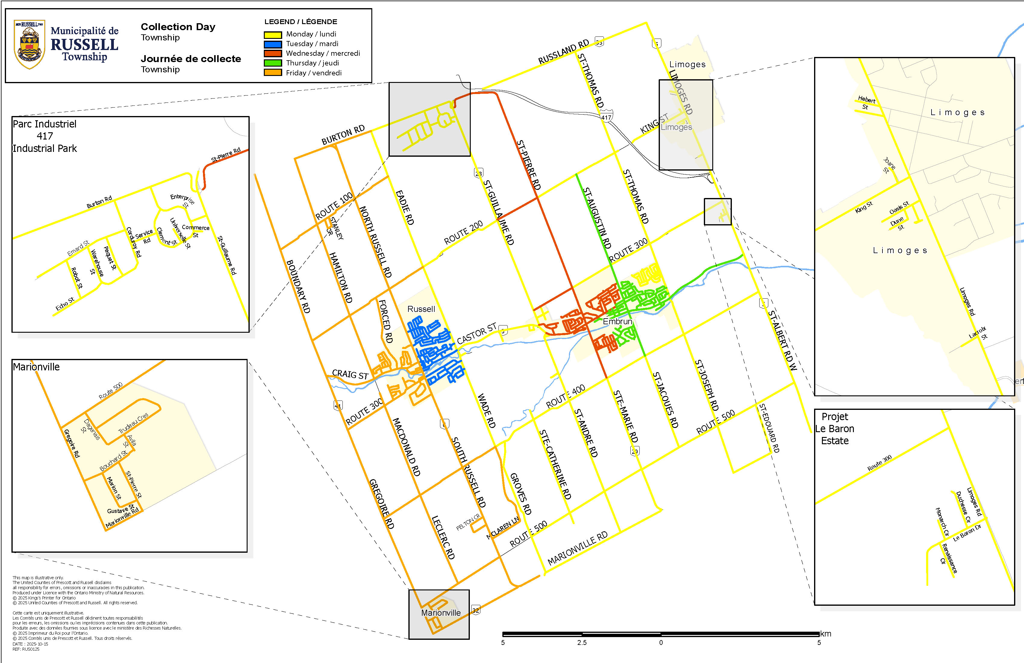 Carte de collecte des ordures de la Municiplité