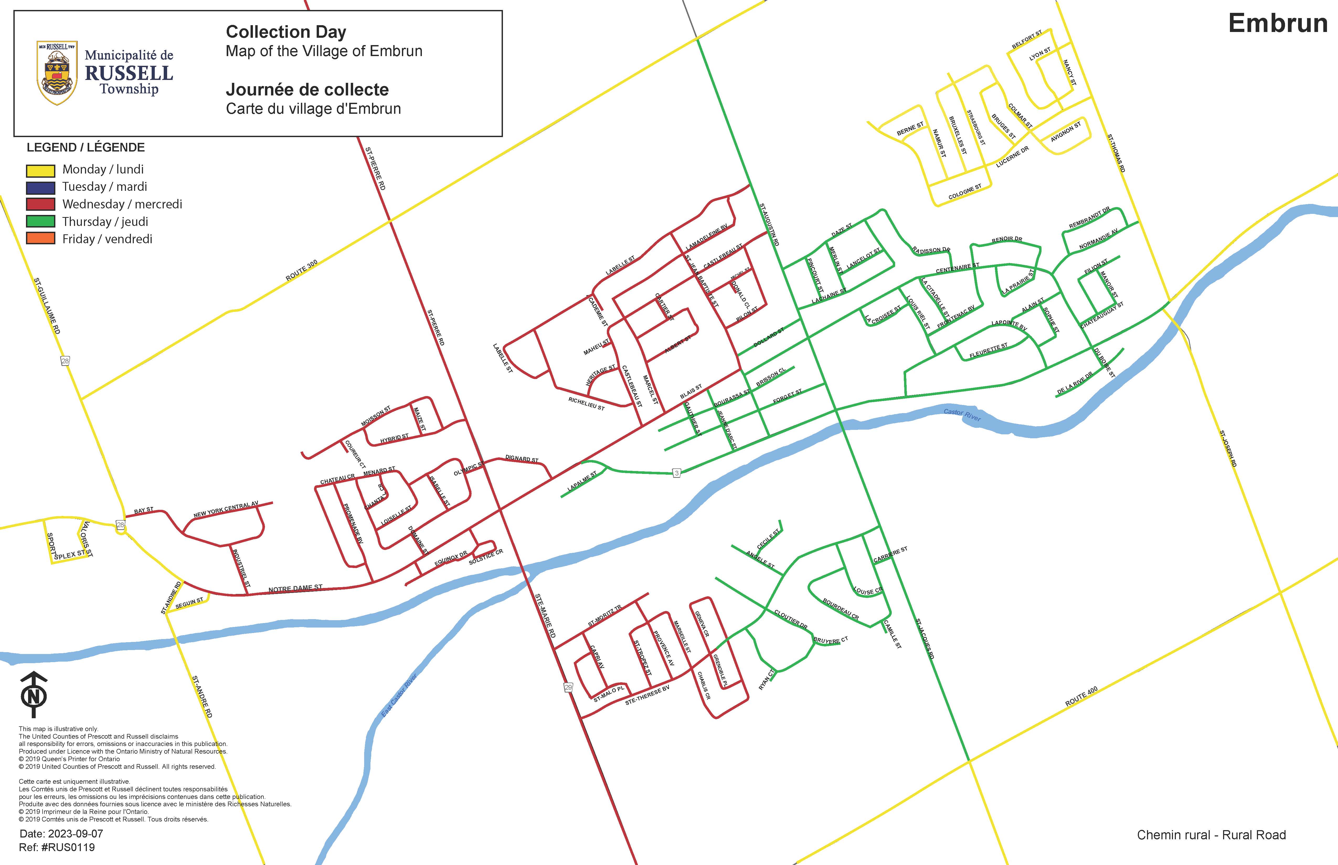 Map of Waste Collection in Embrun