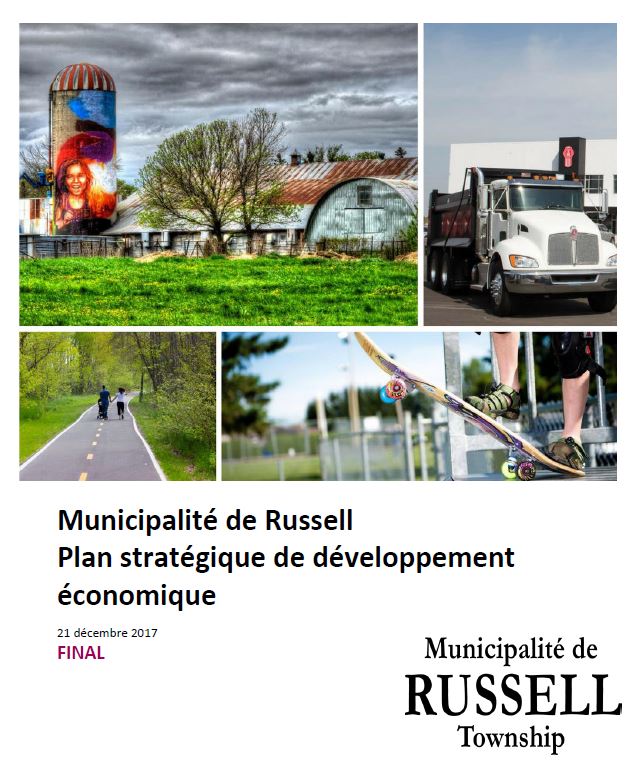 Page titre du plan stratégique de développement économique